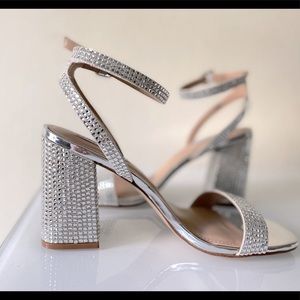 STEVE MADDEN “Gracie” Rhinestone Chunky Heels